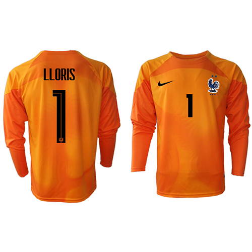 Echipament fotbal Franţa Hugo Lloris #1 Portar Tricou Acasa Mondial 2022 maneca lunga